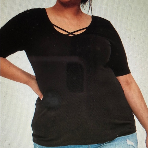 TORRID NWT black ribbed scrappy tee t-shirt top 2X - Picture 3 of 8